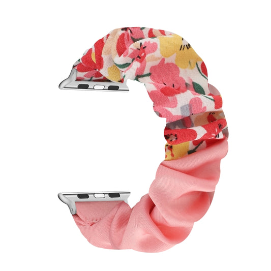 Butterfly Pattern Hair Ring Cloth Watch Band For Apple Watch Series 9&8&7 41mm / SE 3&SE 2&6&SE&5&4 40mm / 3&2&1 38mm(N) by buy2fix
