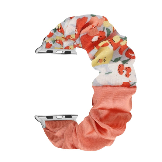 Butterfly Pattern Hair Ring Cloth Watch Band For Apple Watch Series 9&8&7 41mm / SE 3&SE 2&6&SE&5&4 40mm / 3&2&1 38mm(O) by buy2fix
