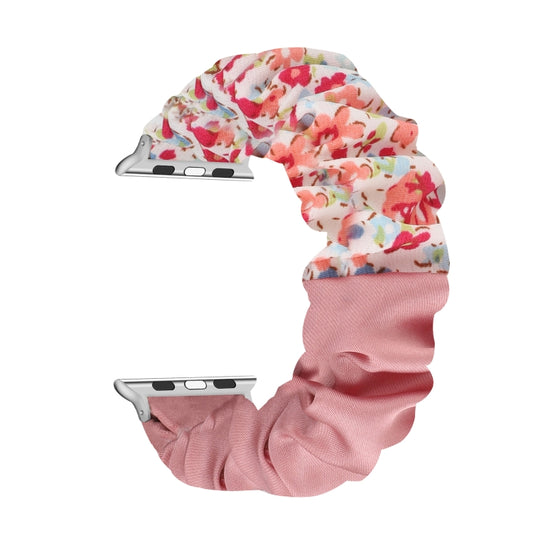 Butterfly Pattern Hair Ring Cloth Watch Band For Apple Watch Series 9&8&7 41mm / SE 3&SE 2&6&SE&5&4 40mm / 3&2&1 38mm(Q) by buy2fix