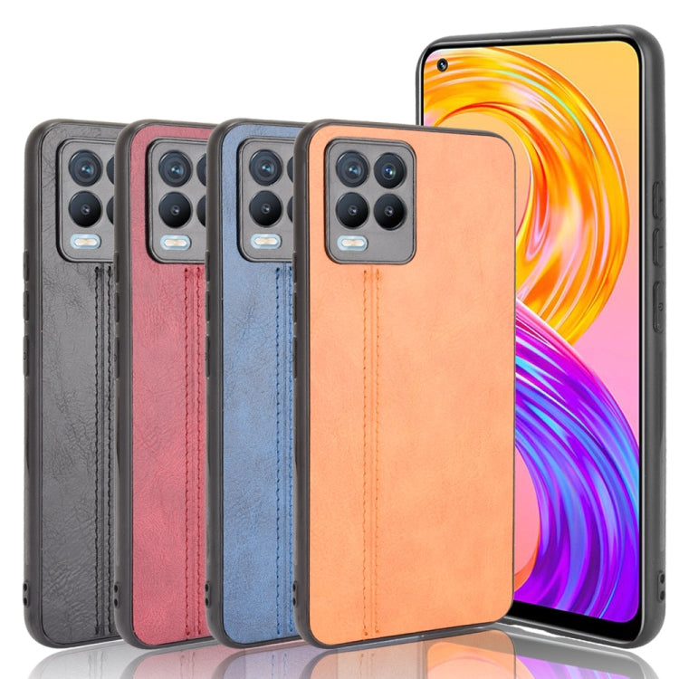 For OPPO Realme 8 4G / Realme 8 Pro Shockproof Sewing Cow Pattern Skin PC + PU + TPU Case(Black) by buy2fix