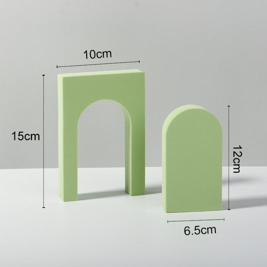 Cuboid Door Combo Kits Geometric Cube Solid Color Photography Photo Background Table Shooting Foam Props (Green) by buy2fix