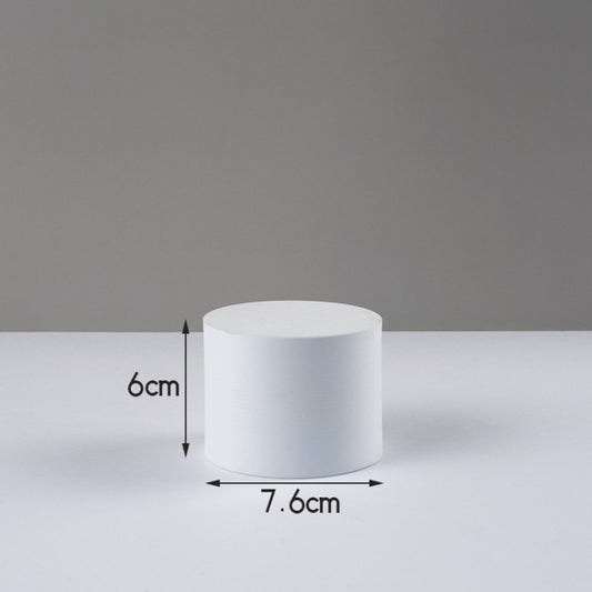 7.6 x 6cm Cylinder Geometric Cube Solid Color Photography Photo Background Table Shooting Foam Props(White) by buy2fix