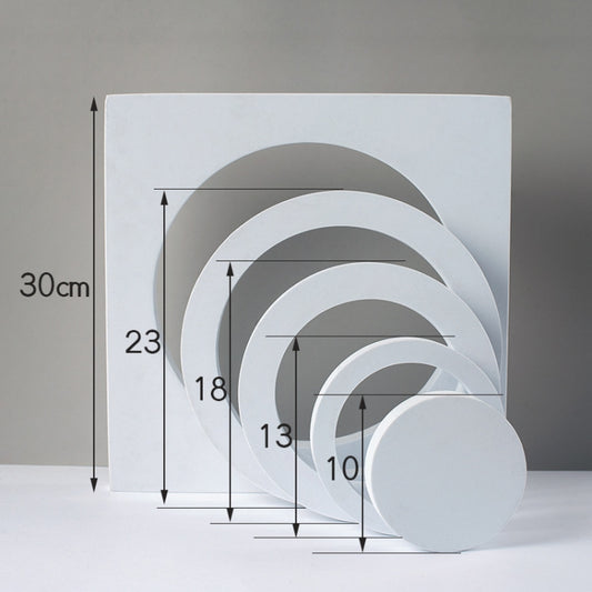 Round Combo Kits Geometric Cube Solid Color Photography Photo Background Table Shooting Foam Props(White) by buy2fix