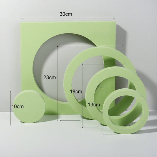 Round Combo Kits Geometric Cube Solid Color Photography Photo Background Table Shooting Foam Props (Green) by buy2fix