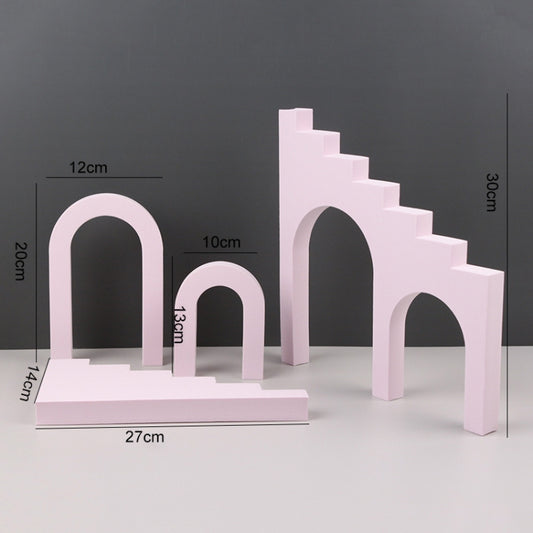 Ladder Combo Kits Geometric Cube Solid Color Photography Photo Background Table Shooting Foam Props (Pink) by buy2fix