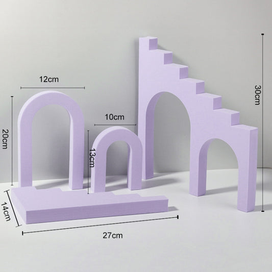 Ladder Combo Kits Geometric Cube Solid Color Photography Photo Background Table Shooting Foam Props (Purple) by buy2fix