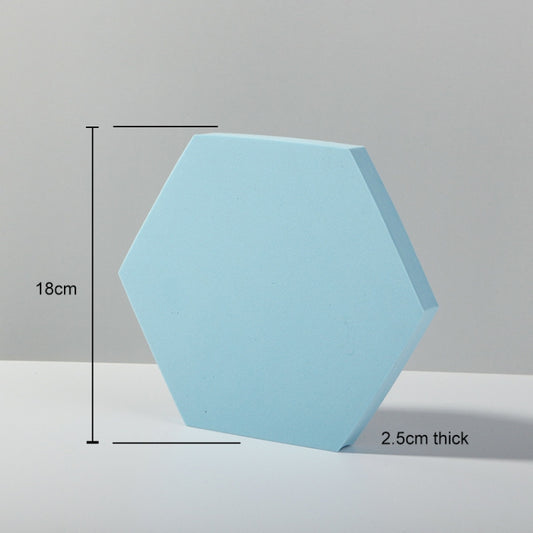 18 x 2cm Hexagon Geometric Cube Solid Color Photography Photo Background Table Shooting Foam Props (Light Blue) by buy2fix