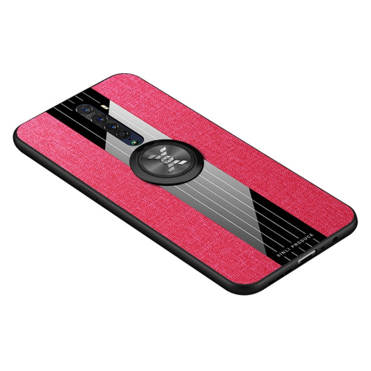 For OPPO Reno 2 XINLI Stitching Cloth Textue Shockproof TPU Protective Case with Ring Holder(Red) by XINLI