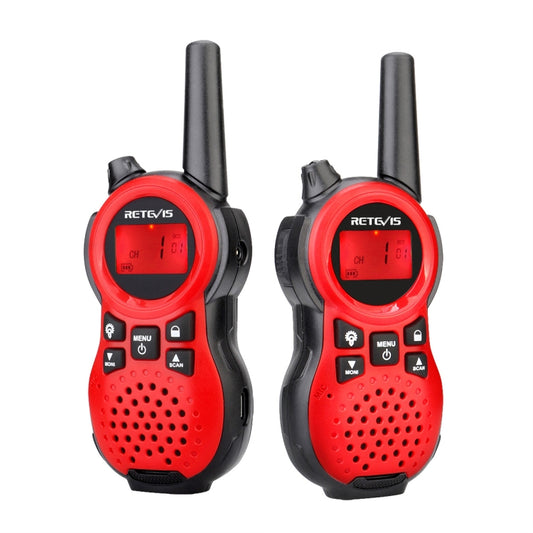 1 Pair RETEVIS RT638 EU Frequency PMR446 16CHS License-free Children Handheld Walkie Talkie(Red) by RETEVIS