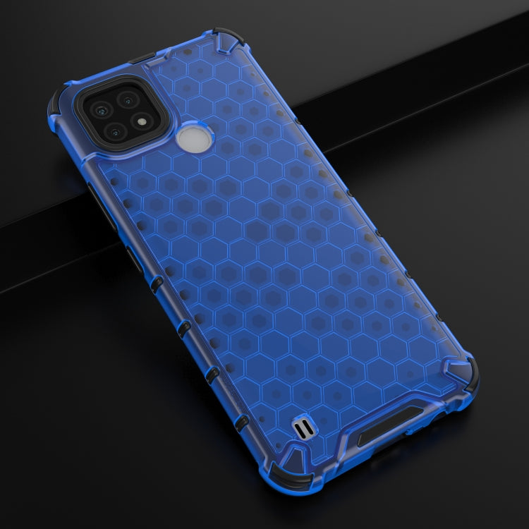 For OPPO Realme C21 Shockproof Honeycomb PC + TPU Case(Blue) by buy2fix