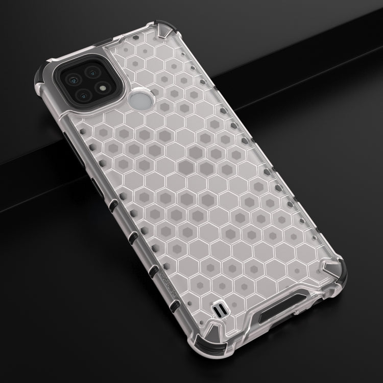 For OPPO Realme C21 Shockproof Honeycomb PC + TPU Case(White) by buy2fix