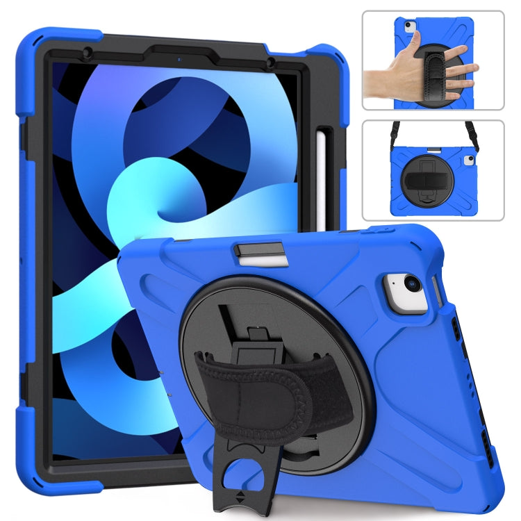 Shockproof Colorful Silicone + PC Protective Case with Holder & Shoulder Strap & Hand Strap For iPad Pro 11 2022 / 2021 / 2020 / 2018 / Air 4 2020 (Blue) by buy2fix