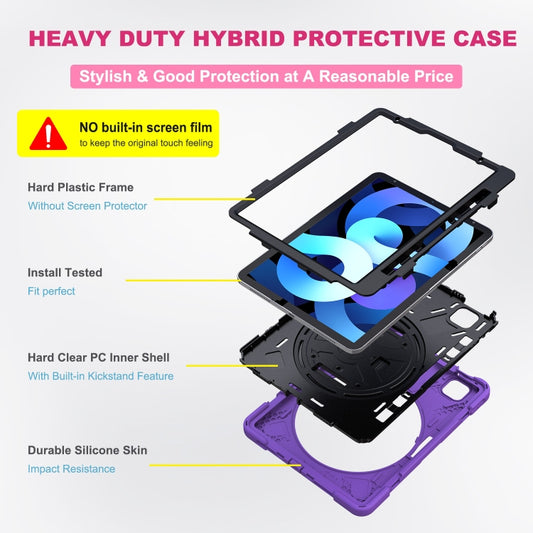 Shockproof Colorful Silicone + PC Protective Case with Holder & Shoulder Strap & Hand Strap For iPad Pro 11 2021 / 2020 / 2018 / 2022 / Air 4 2020 (Purple) by buy2fix