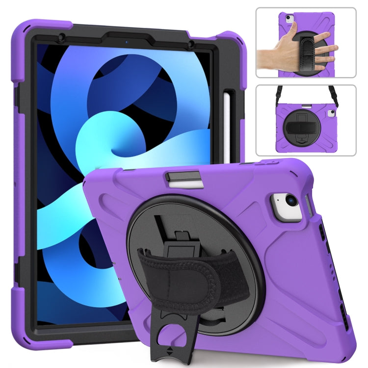 Shockproof Colorful Silicone + PC Protective Case with Holder & Shoulder Strap & Hand Strap For iPad Pro 11 2021 / 2020 / 2018 / 2022 / Air 4 2020 (Purple) by buy2fix