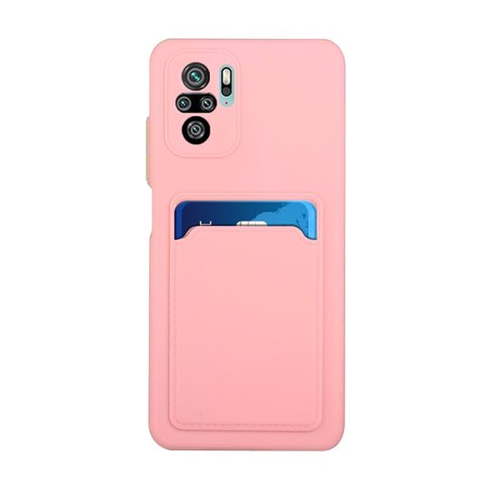 For Xiaomi Redmi Note 10 Card Slot Design Shockproof TPU Protective Case(Pink) by buy2fix