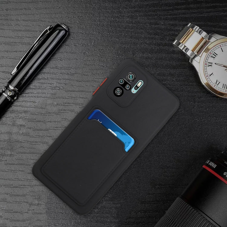 For Xiaomi Redmi Note 10 5G Card Slot Design Shockproof TPU Protective Case(Black) by buy2fix