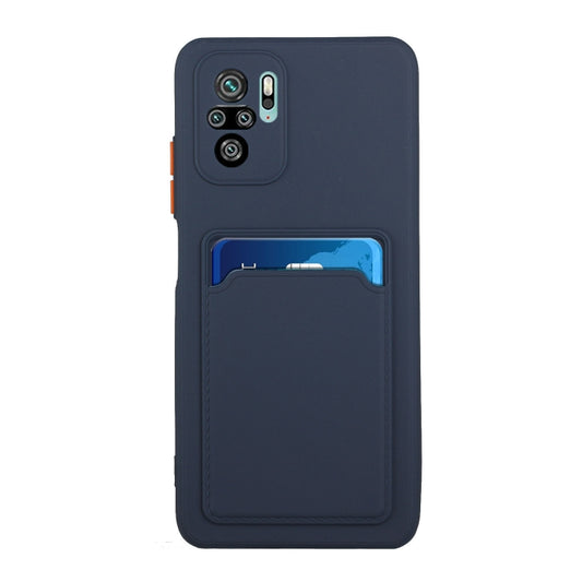 For Xiaomi Redmi Note 10 Pro Card Slot Design Shockproof TPU Protective Case(Dark Blue) by buy2fix