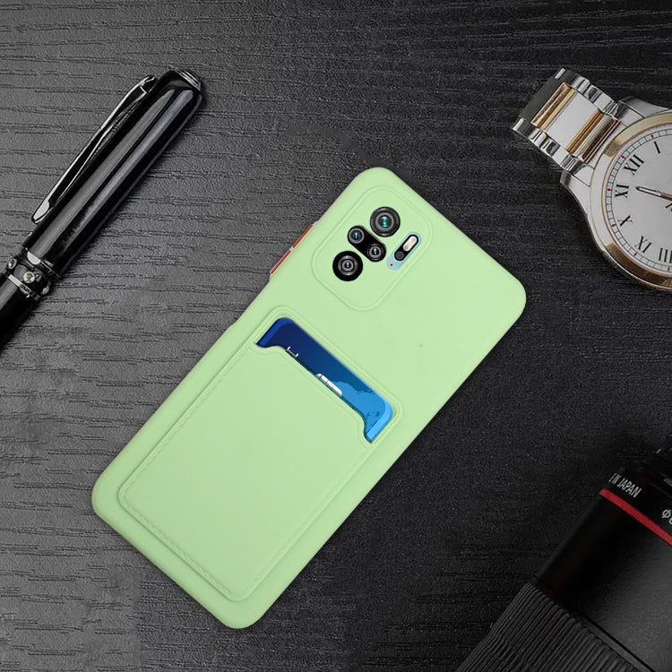 For Xiaomi Redmi Note 10 Pro Card Slot Design Shockproof TPU Protective Case(Green) by buy2fix