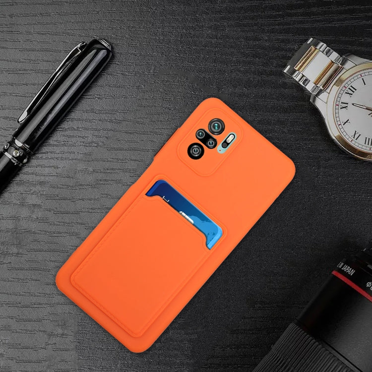For Xiaomi Redmi Note 10 Pro Card Slot Design Shockproof TPU Protective Case(Orange) by buy2fix