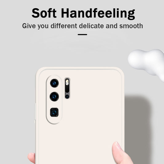 For Huawei P30 Pro Solid Color Imitation Liquid Silicone Straight Edge Dropproof Full Coverage Protective Case(Black) by buy2fix