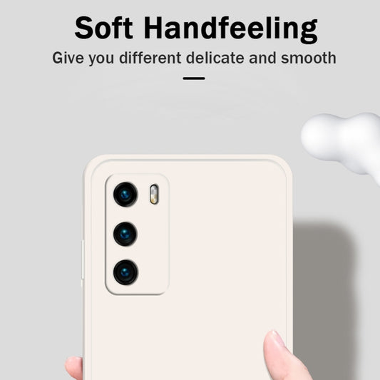 For Huawei P40 Solid Color Imitation Liquid Silicone Straight Edge Dropproof Full Coverage Protective Case(Sky Blue) by buy2fix