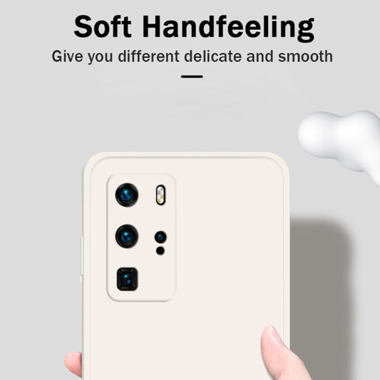 For Huawei P40 Pro Solid Color Imitation Liquid Silicone Straight Edge Dropproof Full Coverage Protective Case(Black) by buy2fix