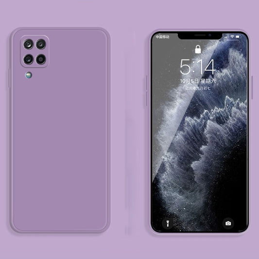 For Samsung Galaxy A42 5G Solid Color Imitation Liquid Silicone Straight Edge Dropproof Full Coverage Protective Case(Purple) by buy2fix