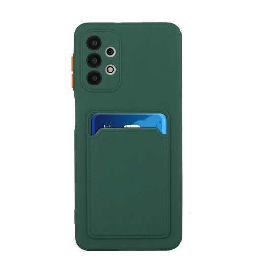 For Samsung Galaxy A32 4G Card Slot Design Shockproof TPU Protective Case(Dark Green) by buy2fix