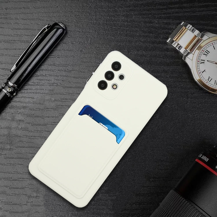 For Samsung Galaxy A32 4G Card Slot Design Shockproof TPU Protective Case(White) by buy2fix