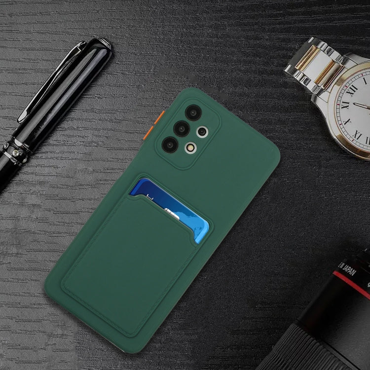 For Samsung Galaxy A32 5G Card Slot Design Shockproof TPU Protective Case(Dark Green) by buy2fix