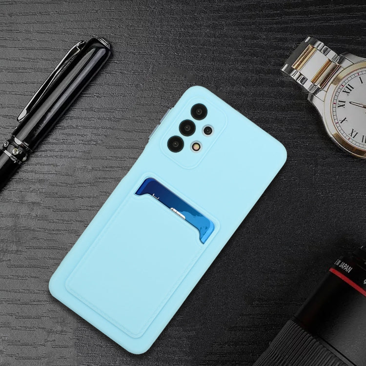For Samsung Galaxy A52 5G / 4G Card Slot Design Shockproof TPU Protective Case(Sky Blue) by buy2fix