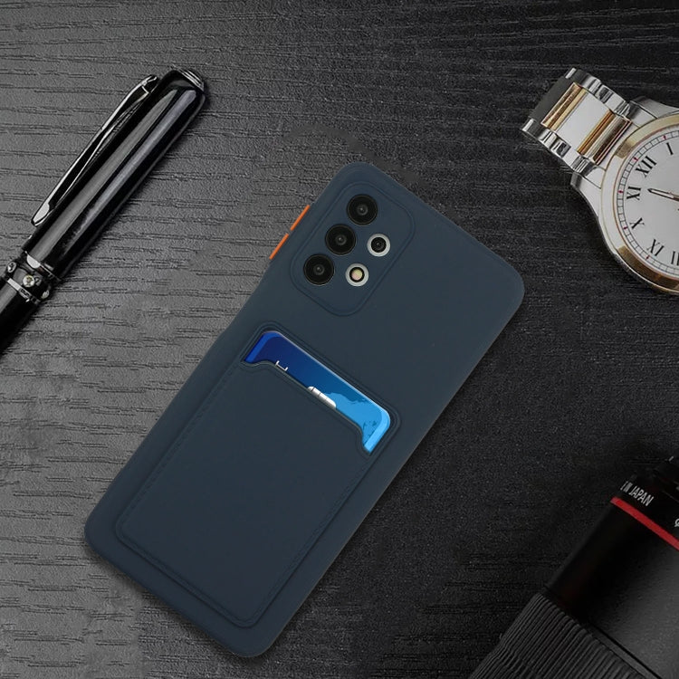 For Samsung Galaxy A72 5G / 4G Card Slot Design Shockproof TPU Protective Case(Dark Blue) by buy2fix
