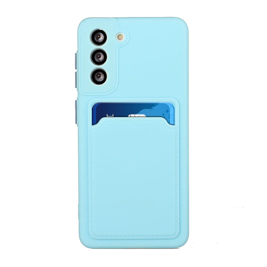 For Samsung Galaxy S21 5G Card Slot Design Shockproof TPU Protective Case(Sky Blue) by buy2fix