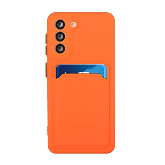 For Samsung Galaxy S21 5G Card Slot Design Shockproof TPU Protective Case(Orange) by buy2fix