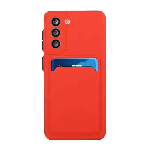 For Samsung Galaxy S21 5G Card Slot Design Shockproof TPU Protective Case(Red) by buy2fix