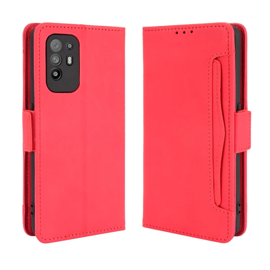 For OPPO A94 5G / Reno5Z 5G / F19 Pro+ 5G Skin Feel Calf Pattern Horizontal Flip Leather Case with Holder & Card Slots & Photo Frame(Red) by buy2fix