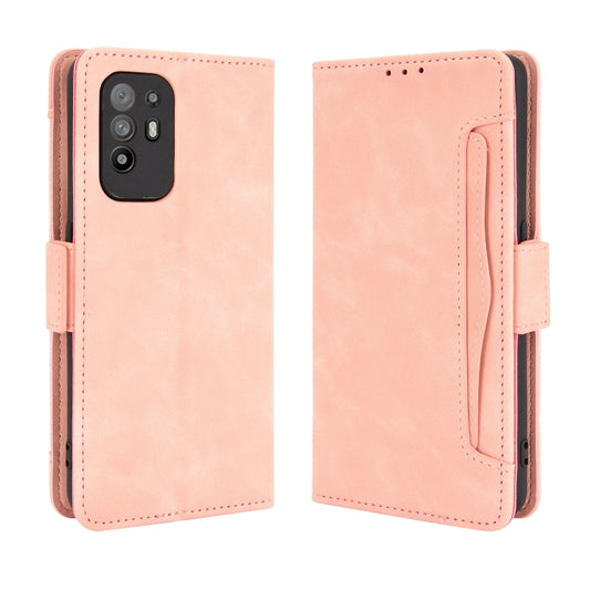 For OPPO A94 5G / Reno5Z 5G / F19 Pro+ 5G Skin Feel Calf Pattern Horizontal Flip Leather Case with Holder & Card Slots & Photo Frame(Pink) by buy2fix