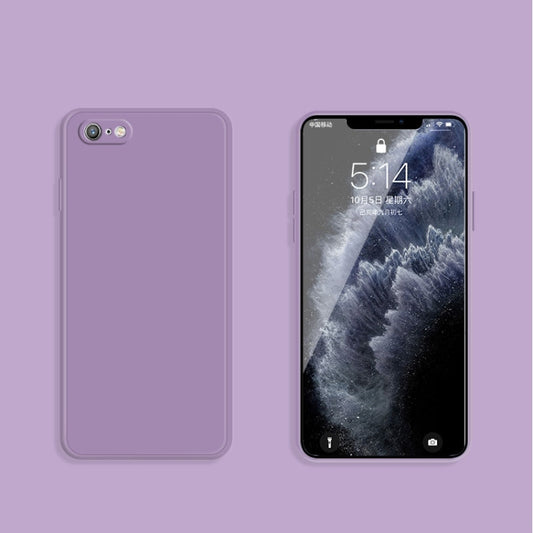 Solid Color Imitation Liquid Silicone Straight Edge Dropproof Full Coverage Protective Case For iPhone 6s Plus / 6 Plus(Purple) by buy2fix