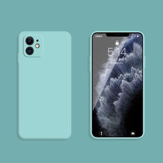 For iPhone 11 Solid Color Imitation Liquid Silicone Straight Edge Dropproof Full Coverage Protective Case (Sky Blue) by buy2fix