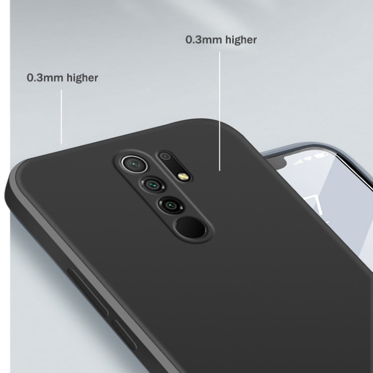 For Xiaomi Redmi 9 Solid Color Imitation Liquid Silicone Straight Edge Dropproof Full Coverage Protective Case(Black) by buy2fix
