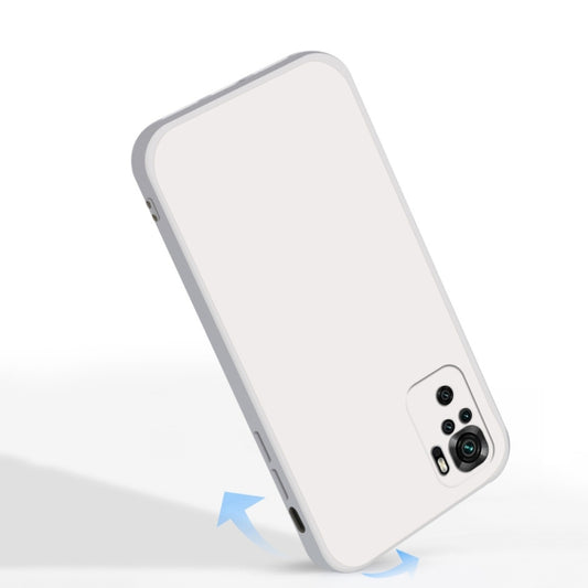 For Xiaomi Redmi Note 10 Solid Color Imitation Liquid Silicone Straight Edge Dropproof Full Coverage Protective Case(Matcha Green) by buy2fix