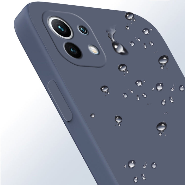 For Xiaomi Mi 11 Solid Color Imitation Liquid Silicone Straight Edge Dropproof Full Coverage Protective Case(Blue) by buy2fix