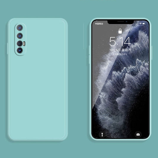 For OPPO Reno3 Pro Solid Color Imitation Liquid Silicone Straight Edge Dropproof Full Coverage Protective Case(Sky Blue) by buy2fix