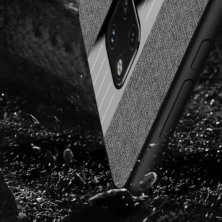 For Huawei Mate 20 Pro XINLI Stitching Cloth Textue Shockproof TPU Protective Case with Ring Holder(Grey) by XINLI