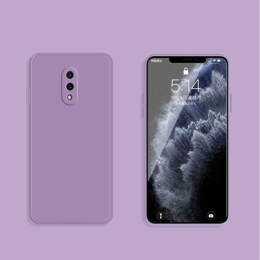 For OnePlus 7 Solid Color Imitation Liquid Silicone Straight Edge Dropproof Full Coverage Protective Case(Purple) by buy2fix