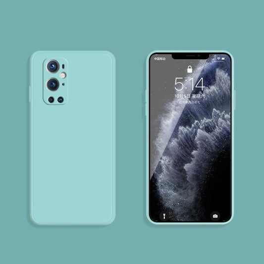 For OnePlus 9 Pro Solid Color Imitation Liquid Silicone Straight Edge Dropproof Full Coverage Protective Case(Sky Blue) by buy2fix