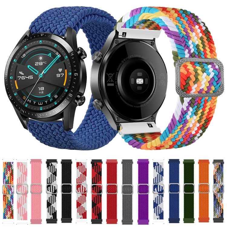 For Samsung Galaxy Watch 46mm Adjustable Nylon Braided Elasticity Watch Band(Black) by buy2fix