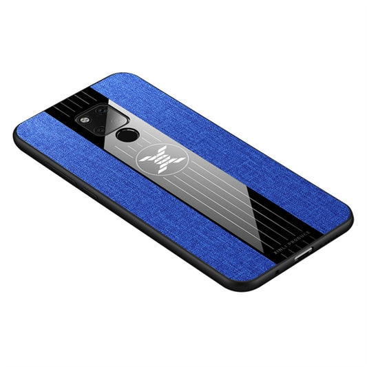 For Huawei Mate 20 X XINLI Stitching Cloth Textue Shockproof TPU Protective Case(Blue) by XINLI