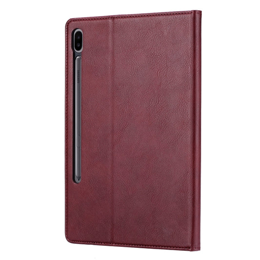 For Samsung Galaxy Tab S7 FE/S7 Lite/T730/T735/T736B Knead Skin Texture Horizontal Flip Leather Case with Photo Frame & Holder & Card Slots & Wallet(Wine Red) by buy2fix