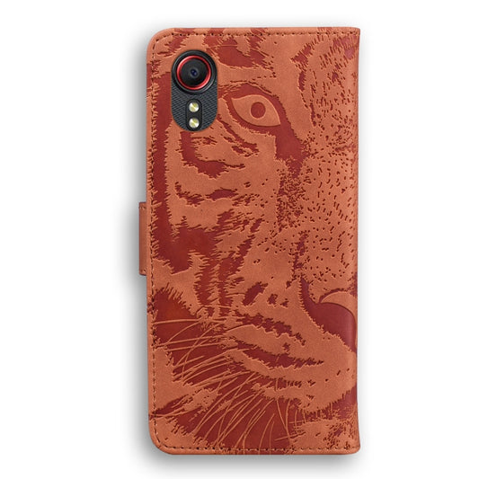 For Samsung Galaxy Xcover 5 Tiger Embossing Pattern Horizontal Flip Leather Case with Holder & Card Slots & Wallet(Brown) by buy2fix